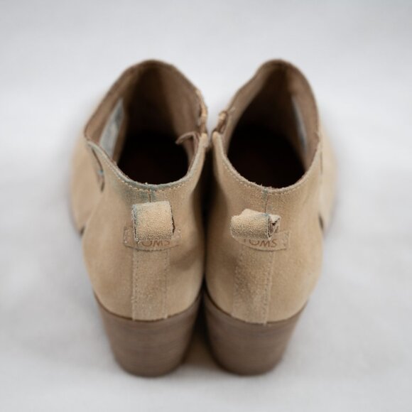Tom's Lea Suede Booties Women's 7.5 Ankle Boots Beige/Tan/Sand - Picture 4 of 5